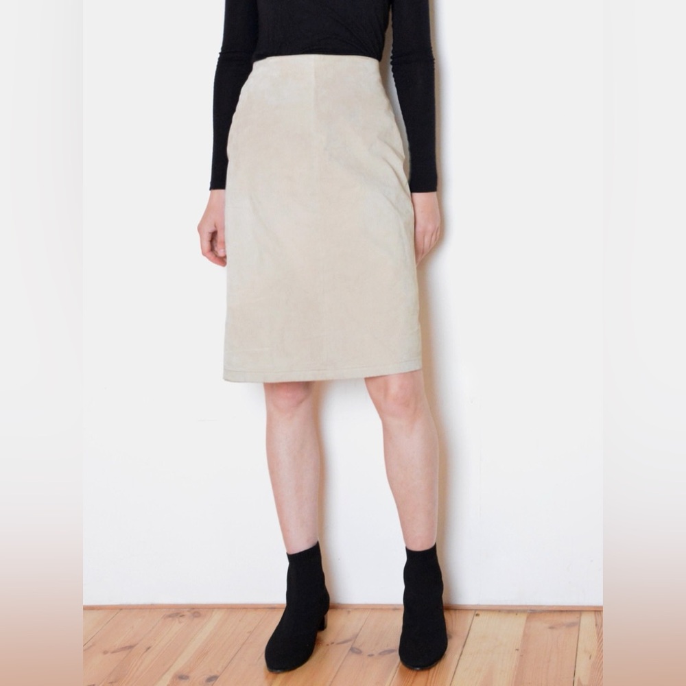 Express Real Suede Leather Pencil Skirt